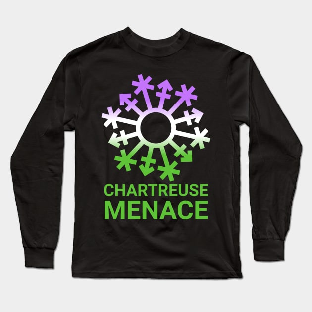 "Chartreuse Menace" Gender Snowflake - Genderqueer Flag Colors Long Sleeve T-Shirt by GenderConcepts